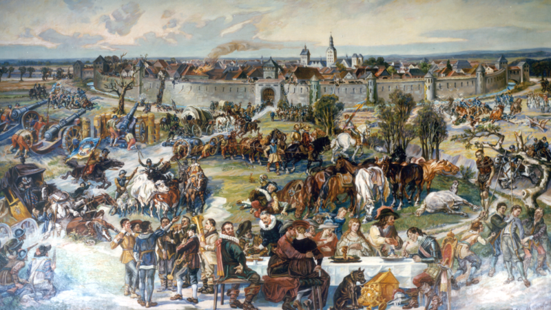 Gemälde: Belagerung der Stadt Geseke 1622 durch den Tollen Christian