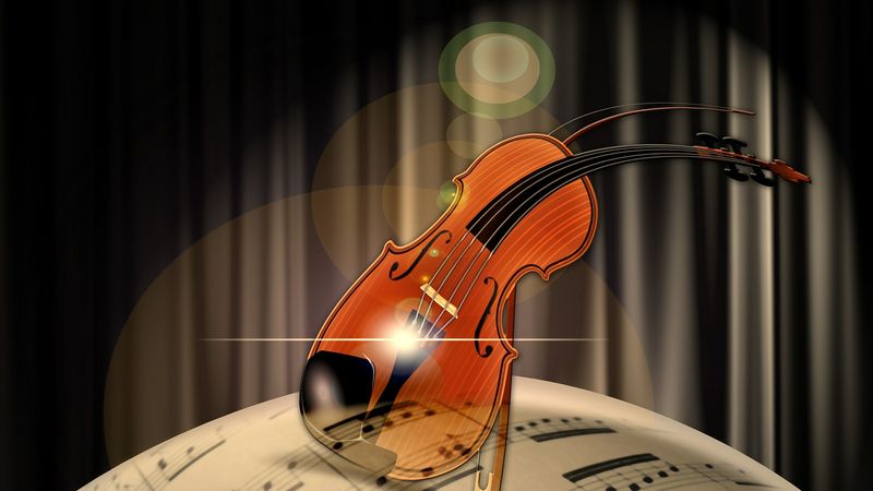 Violine auf einem Notenblatt