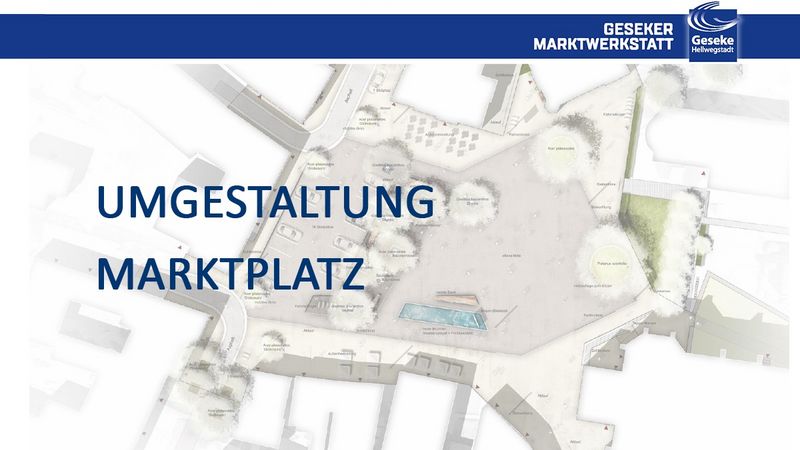 Planskizze zur Umgestaltung des Geseker Marktplatzes