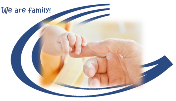 Geseke-Logo, Hand eines Erwachsenen hält die Hand eines Kleinkindes