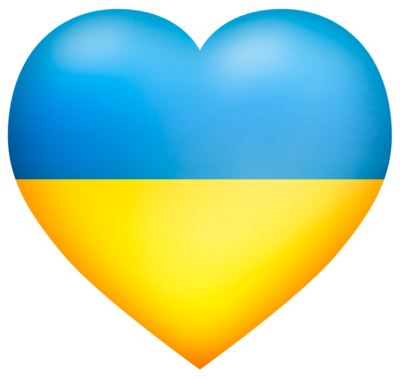 Ukraine-Flagge in Herzform