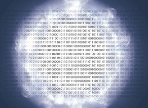 Darstellung von Einsen und Nullen als Sinnbild der Datenverarbeitung