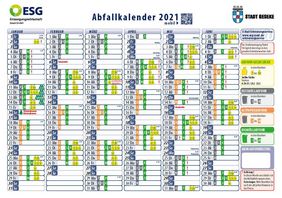 Abfallkalender 2021 - Erste Seite