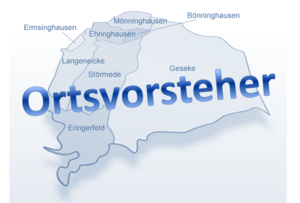 Schriftzug "Ortsvorsteher" und Geseke-Karte im Hintergrund