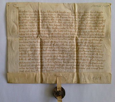 Älteste Urkunde im Geseker Stadtarchiv (1383)