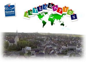 Schriftzug "Integration" über der Skyline von Geseke