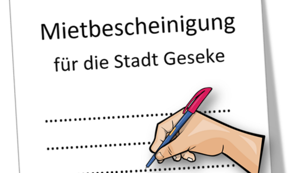 Abbildung eines Formulars für eine Mietbescheinigung