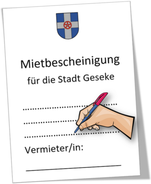 Abbildung eines Formulars für eine Mietbescheinigung