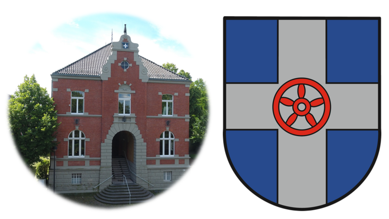 Altes Rathaus und Wappen der Stadt Geseke