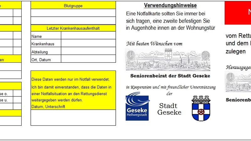 Geseker Notfall-Karte