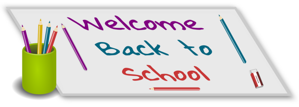 Schild mit der Aufschrift "Welcome back to school!"