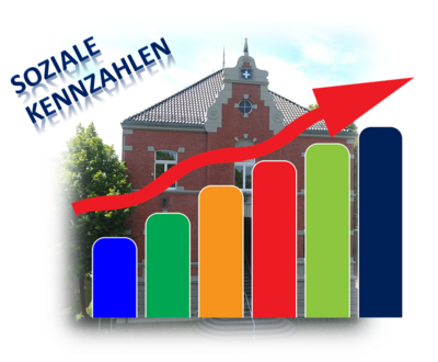 Balkendiagramm und Altes Rathaus im Hintergrund